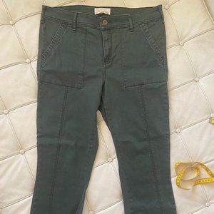 Anthropologie Pants, Size 31, Olive Green, Detailed Front Seam, Tapered Leg